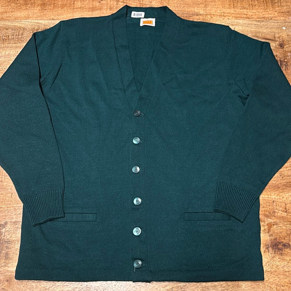 SAI Cardigan Sweater - USA Made Vintage 90s XL Long Sleeve School Button Up (4)